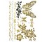 Wrapables Celebrity Inspired Temporary Tattoos in Metallic Gold Silver and Black, Romantic Butterfly, Large